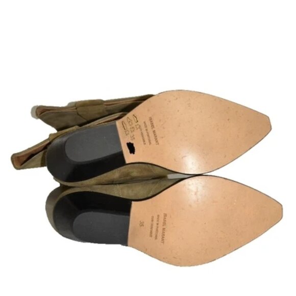 $1100 ISABEL MARANT DENVEE TALL KNEE BOOT SUEDE BROWN WESTERN CUBAN 35 (DC11) - Picture 7 of 8